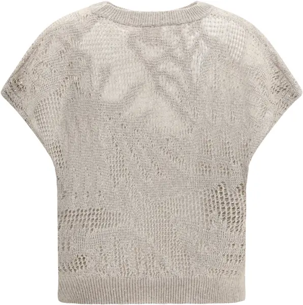 Tricouri Brunello Cucinelli Dazzling Water Lillies T-shirt BEIGE FREDDO Femei (BM 19748147) 2