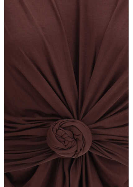 Tricouri Magda Butrym Knotted T-shirt BROWN Femei (BM 19748153) 3