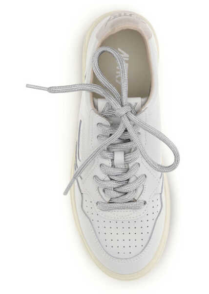 Sneakers AUTRY Medalist Low Sneakers LEATHER/SWOLL WHITE/SILVER Femei (BM 19748165) 4