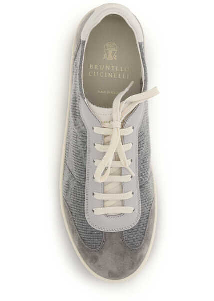 Sneakers Brunello Cucinelli Cotton knit and leather Sneakers COKENEBBIAGRIGIO CHIAROPANAMA Barbati (BM 19748297) 4