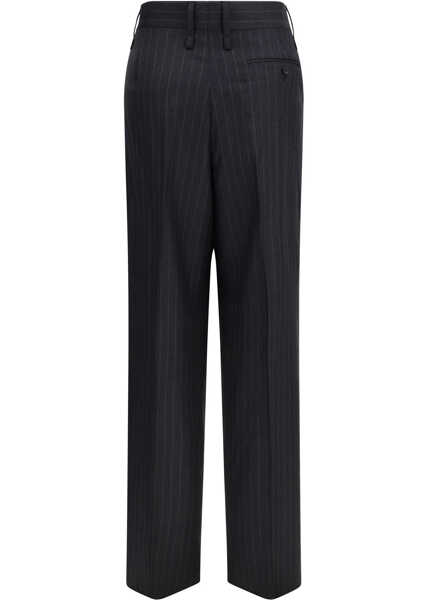 Pantaloni casual Ferragamo Pinstripe wool Trousers GIGIO/MARRONE Femei (BM 19748306) 2