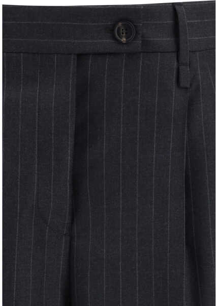 Pantaloni casual Ferragamo Pinstripe wool Trousers GIGIO/MARRONE Femei (BM 19748306) 3
