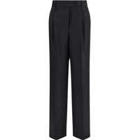 Pantaloni casual Pinstripe wool Trousers Femei