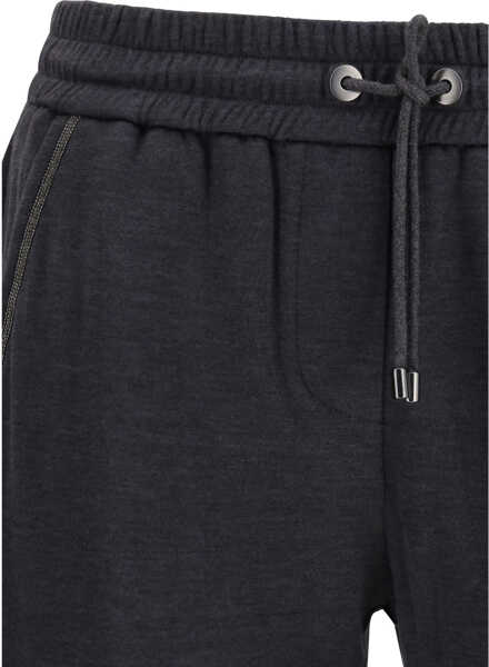 Pantaloni casual Brunello Cucinelli Pants with embellishments CARBONE/FEATHER Femei (BM 19748318) 3
