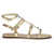 Valentino Garavani Rockstud flat Sandals laminated leather ANTIQUE BRASS LIGHT