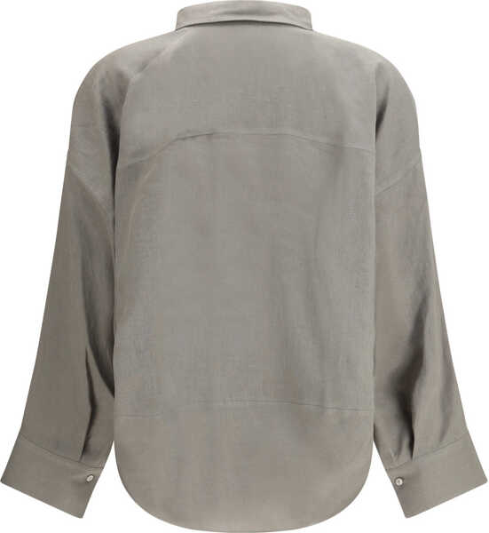 Bluze Brunello Cucinelli V-neck Blouse KAKI Femei (BM 19748369) 2