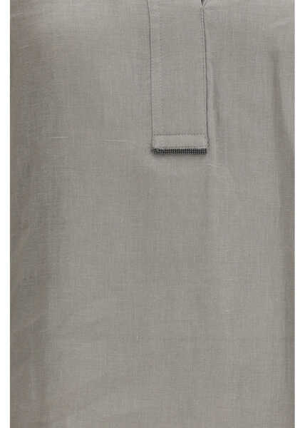 Bluze Brunello Cucinelli V-neck Blouse KAKI Femei (BM 19748369) 3