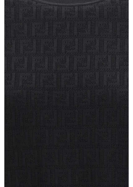 Tricouri Fendi Knit T-Shirt BLACK Femei (BM 19748378) 3