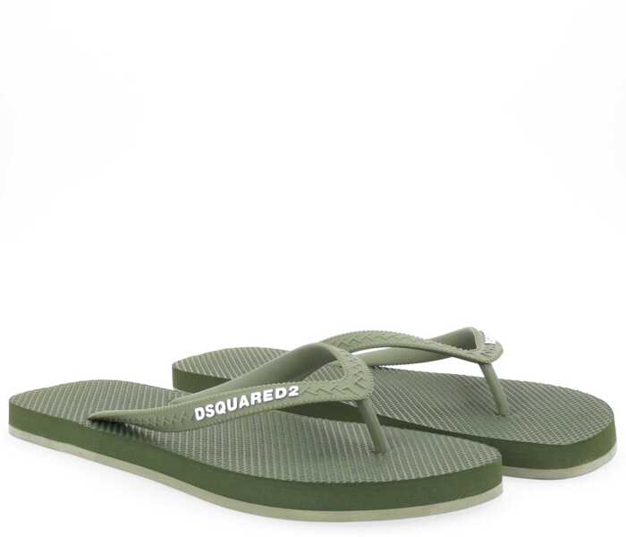 Sandale DSQUARED2 Flip Plop Slipper With Logo GREEN Barbati (BM 19748417) 2