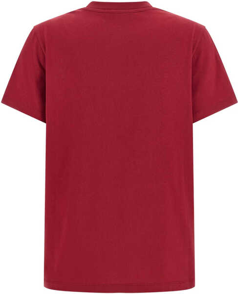 Tricouri Moncler Cotton T-Shirt With Logo BORDEAUX Femei (BM 19748486) 4