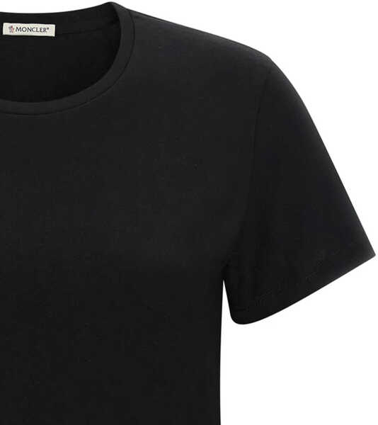 Tricouri Moncler Cotton Jersey T-Shirt BLACK Femei (BM 19748489) 3