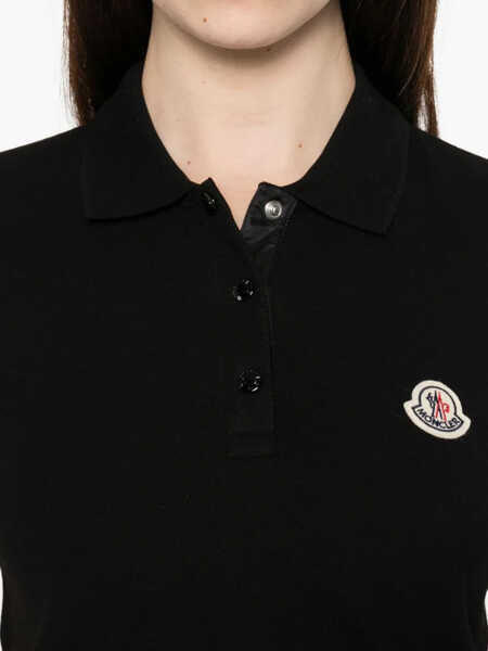 Tricouri Polo Moncler Cotton Piqu Polo Shirt With Logo BLACK Femei (BM 19748492) 2