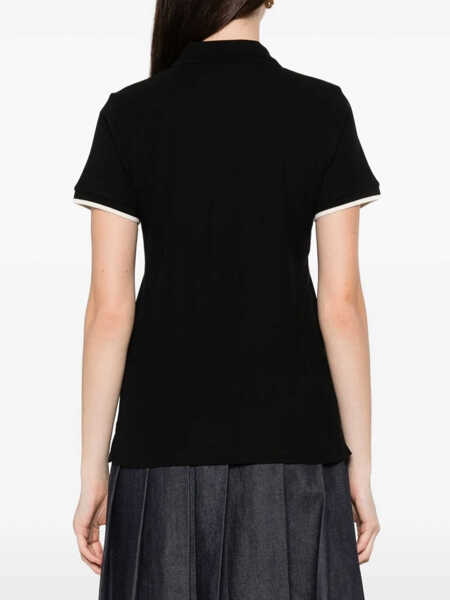 Tricouri Polo Moncler Cotton Piqu Polo Shirt With Logo BLACK Femei (BM 19748492) 3