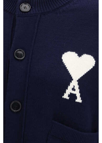 Cardigane AMI Paris Crewneck Cardigan ENCRE/ECRU Femei (BM 19748504) 3