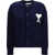 AMI Paris Crewneck Cardigan ENCRE/ECRU