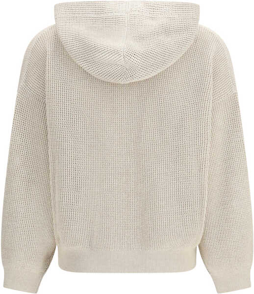 Cardigane Brunello Cucinelli Sparkling Net cotton hooded Cardigan AVENABEIGE Femei (BM 19748513) 2