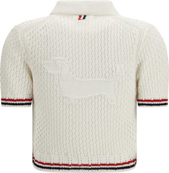 Cardigane Thom Browne Hector Pointelle short-sleeve Cardigan WHITE Femei (BM 19748522) 2