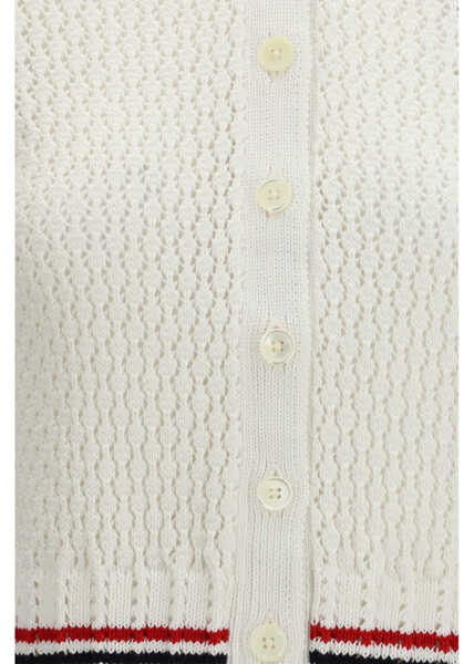 Cardigane Thom Browne Hector Pointelle short-sleeve Cardigan WHITE Femei (BM 19748522) 3
