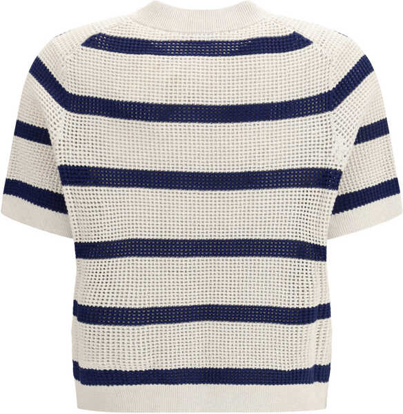 Cardigane Brunello Cucinelli Striped mesh Cardigan AVENAZAFFIRO Femei (BM 19748528) 2