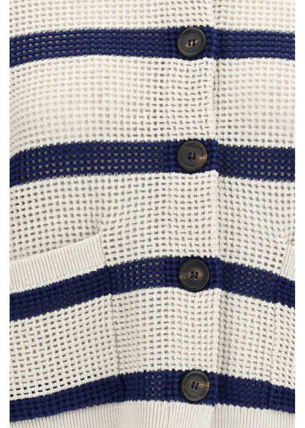 Cardigane Brunello Cucinelli Striped mesh Cardigan AVENAZAFFIRO Femei (BM 19748528) 3
