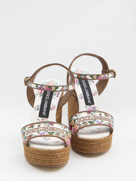 Sandale Dolce & Gabbana Platform In Nappa With Thread Embroidery BROWN Femei (BM 19748564) 5