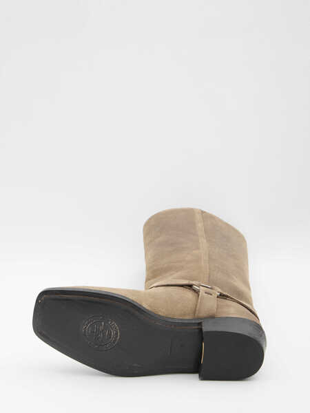 Incaltaminte Golden Goose High Biker Boots In Suede BEIGE Femei (BM 19748567) 4