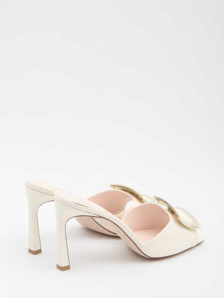 Sandale Roger Vivier Trompette Metal Mule Sandals CREAM Femei (BM 19748786) 3