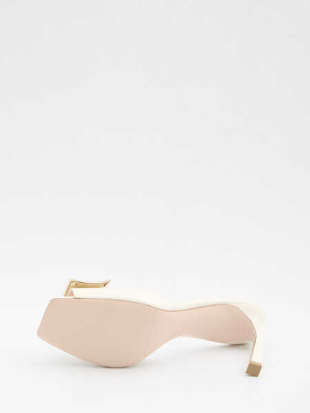 Sandale Roger Vivier Trompette Metal Mule Sandals CREAM Femei (BM 19748786) 4