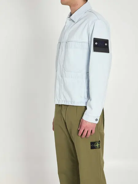 Bomber jacket Stone Island Ultra-Bleached Denim Jacket LIGHT BLUE Barbati (BM 19748804) 2