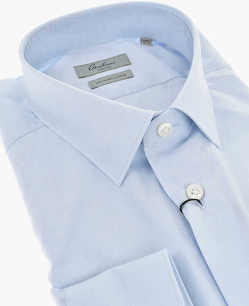 Camasi elegante CORNELIANI Poplin Cotton Shirt With Italian Collar Blue Barbati (BM 19748819) 2