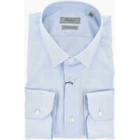 Camasi elegante Poplin Cotton Shirt With Italian Collar Barbati