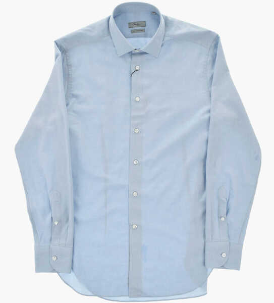 Camasi elegante CORNELIANI Cotton Shirt With Italian Collar Blue Barbati (BM 19748822) 2