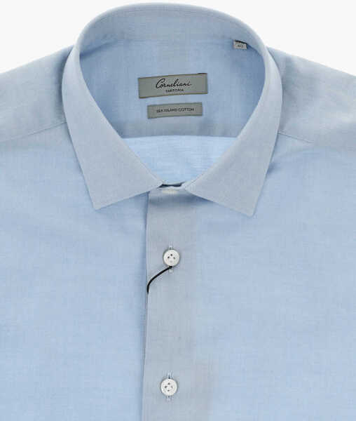 Camasi elegante CORNELIANI Cotton Shirt With Italian Collar Blue Barbati (BM 19748822) 3