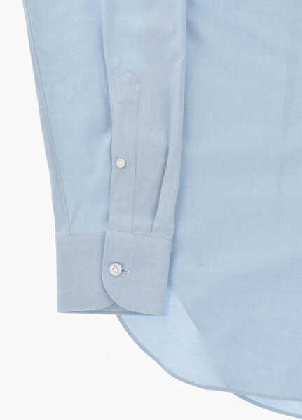 Camasi elegante CORNELIANI Cotton Shirt With Italian Collar Blue Barbati (BM 19748822) 4