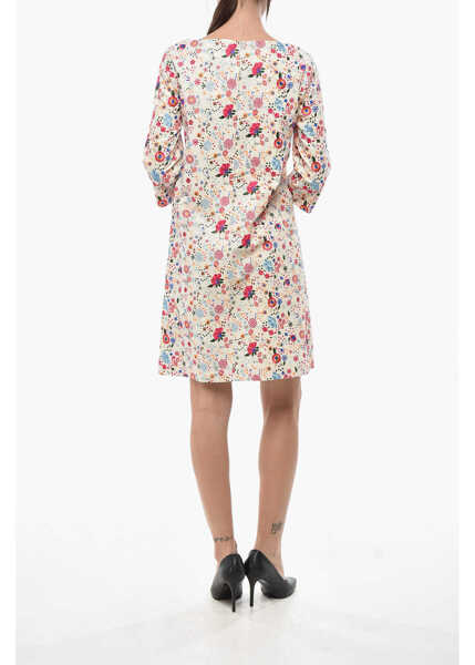 Rochii scurte INES DE LA FRESSANGE Embroidered Cotton Dress Megan With 3/4 Sleeves Multicolor Femei (BM 19748840) 2