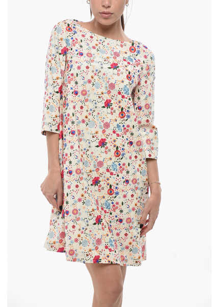 Rochii scurte INES DE LA FRESSANGE Embroidered Cotton Dress Megan With 3/4 Sleeves Multicolor Femei (BM 19748840) 4