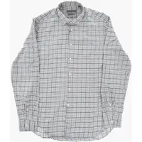 Camasi casual Slim-Fit Cotton Flannel Checked Shirt Barbati