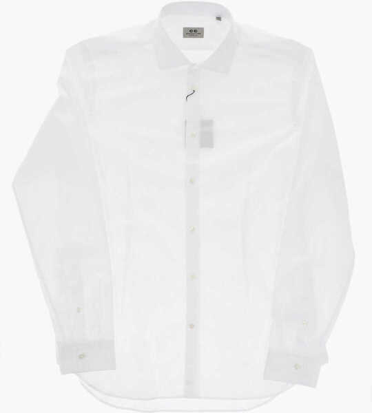 Camasi casual CORNELIANI Cc Collection Solid Cotton Poplin Shirt With French Collar White Barbati (BM 19748849) 2