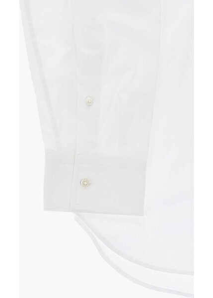 Camasi casual CORNELIANI Cc Collection Solid Cotton Poplin Shirt With French Collar White Barbati (BM 19748849) 4
