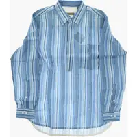Camasi casual Circle Striped Linen Shirt With Side Slits Barbati