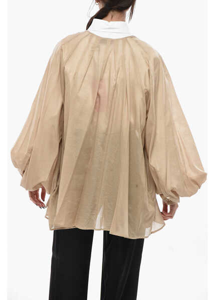 Camasi casual The Latest Mixed Cotton Shirt Biro With Balloon Sleeves Pink Femei (BM 19748870) 2