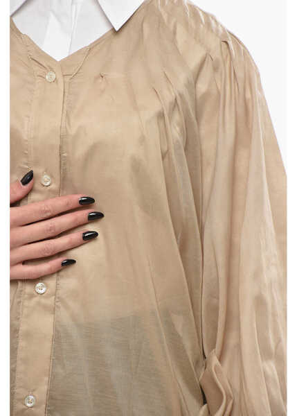 Camasi casual The Latest Mixed Cotton Shirt Biro With Balloon Sleeves Pink Femei (BM 19748870) 3