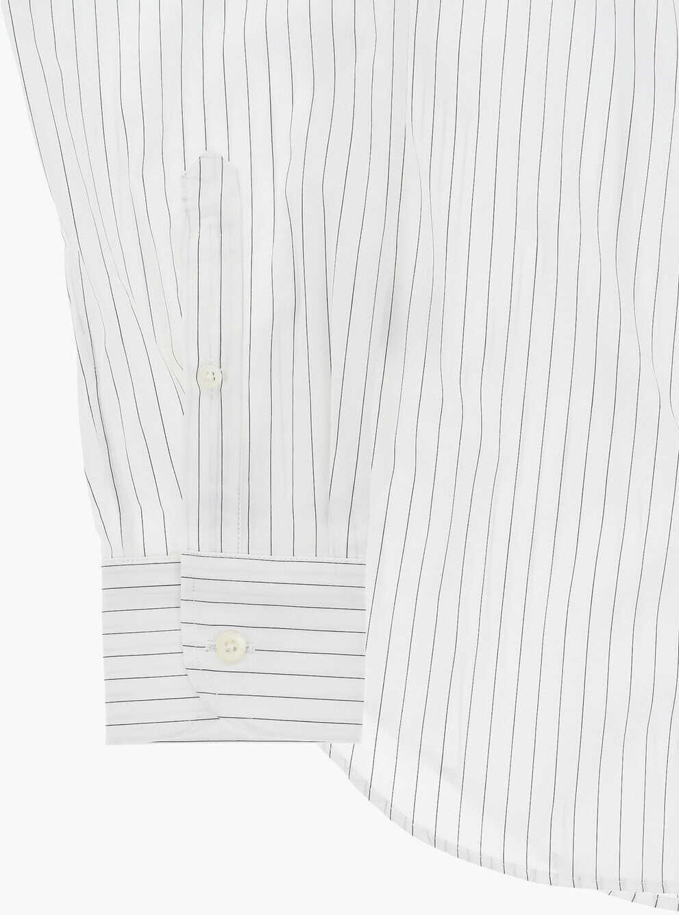 Camasi elegante CORNELIANI Cotton Poplin Striped Shirt With Button-Down Collar White Barbati (BM 19748873) 4