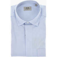 Camasi casual Cc Collection Poplin Shirt With Striped Pattern And Chest Po Barbati