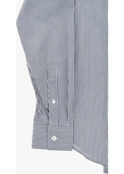Camasi casual CORNELIANI Cc Collection Poplin Shirt With Awning Pattern Blue Barbati (BM 19748885) 4