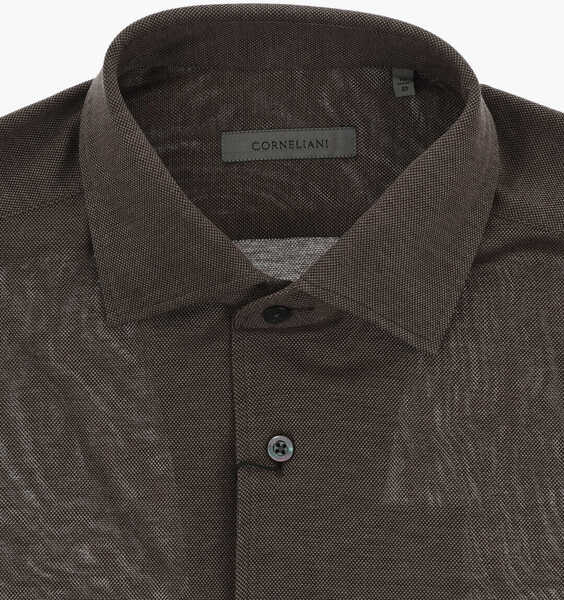 Camasi casual CORNELIANI Solid-Color Shirt With French Collar Brown Barbati (BM 19748897) 2