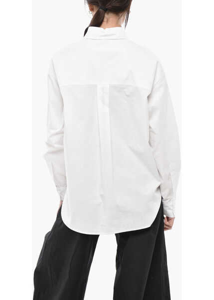 Camasi casual Pinko Cotton Poplin Shirt With Embroidered Logo White Femei (BM 19748900) 2