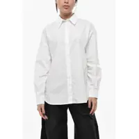 Camasi casual Cotton Poplin Shirt With Embroidered Logo Femei