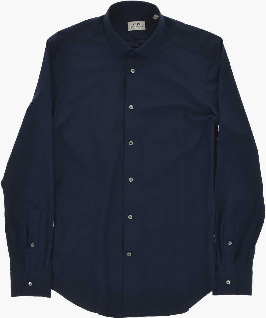 Camasi casual CORNELIANI Cc Collection Solid Nylon Shirt Blue Barbati (BM 19748903) 2