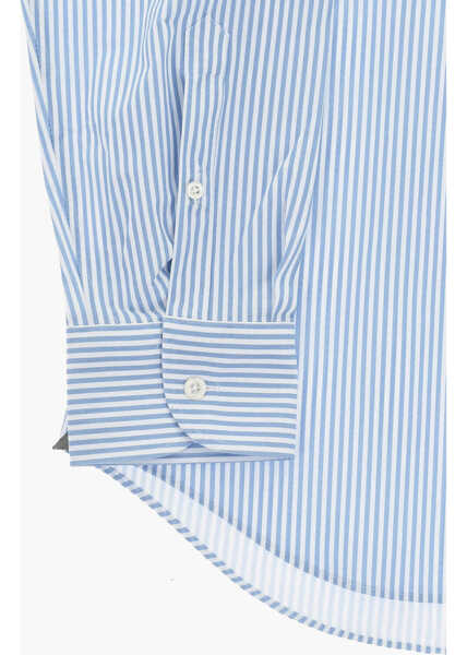Camasi casual CORNELIANI Two-Tone Striped Shirt With French Collar Blue Barbati (BM 19748906) 3